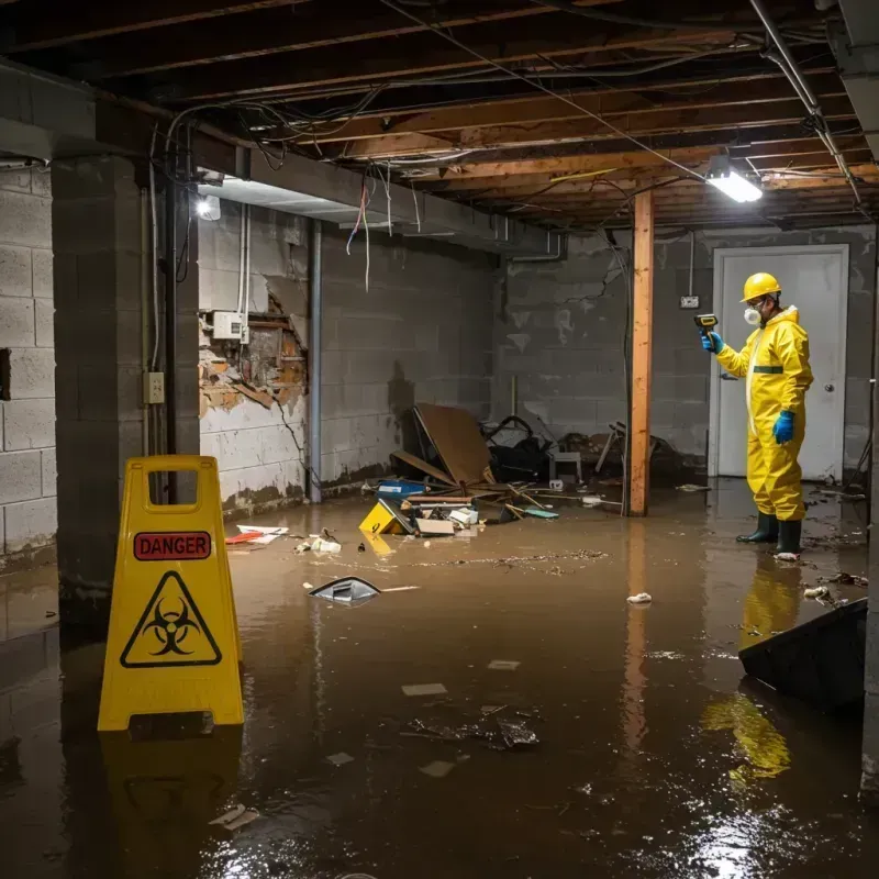 Flooded Basement Electrical Hazard in Bremen, OH Property